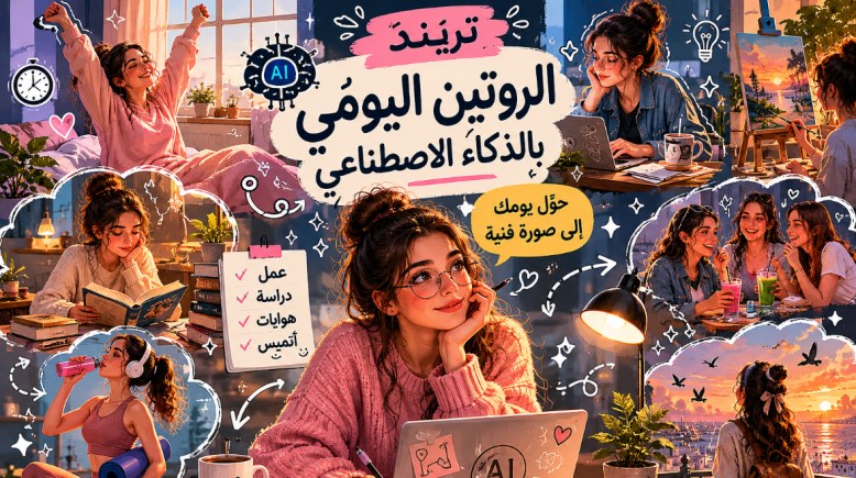 تريند الروتين اليومي صورة مصنوعة بالذكاء الاصطناعي 