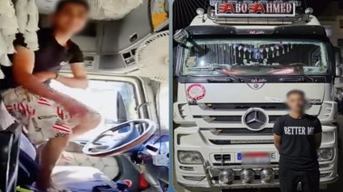 المتهم بعد ضبطه وجانب من الفيديو 