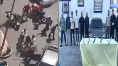 المتهمون وجانب من الواقعة 
