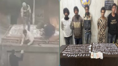 المتهمون وجانب من الواقعة 
