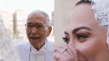 حفيدة الفنان عبد الرحمن أبو زهرة يوم زفافها