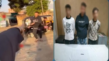 المتهمون وجانب من الواقعة 