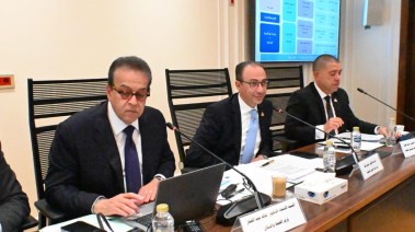  وزير الصحة والسكان خالد عبدالغفار، خلال اجتماع لجنة الصحة بمجلس النواب برئاسة الدكتور شريف باشا سيف