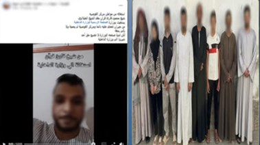 المتهمين بعد ضبطهم ولقطة من الفيديو 