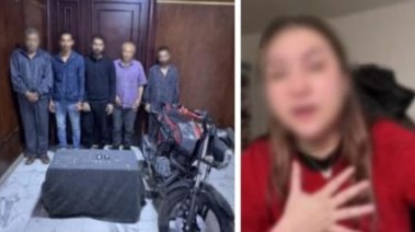 المتهمون بعد ضبطهم ولقطة من الفيديو 
