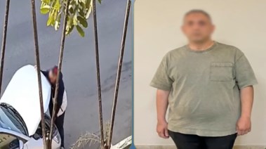 المتهم بعد ضبطه ولقطة من الفيديو