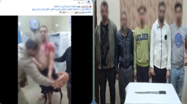 المتهمين بعد ضبطهم ولقطة من الفيديو 