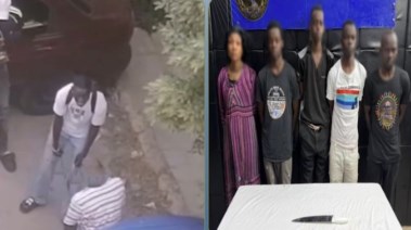 المتهمون بعد ضبطهم ولقطة من الفيديو 
