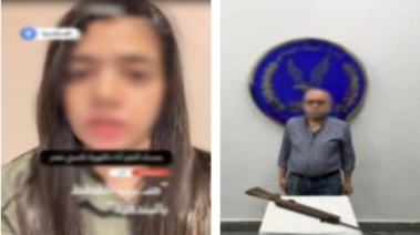 المتهم بعد ضبطه ولقطة من الفيديو