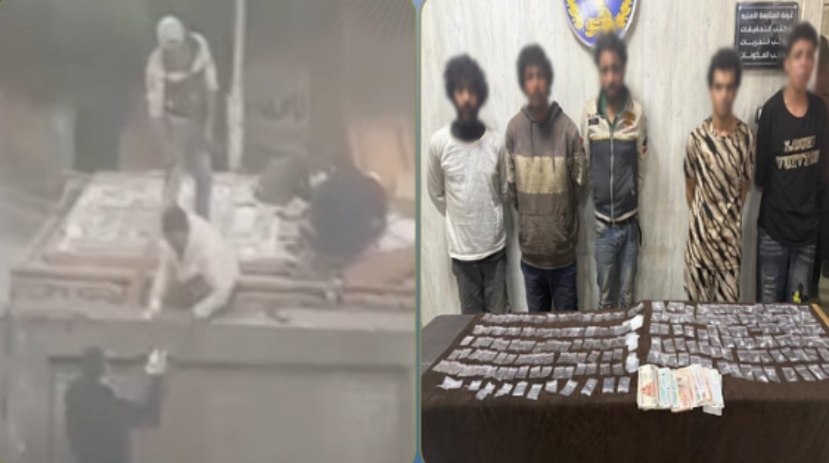 المتهمون وجانب من الواقعة 