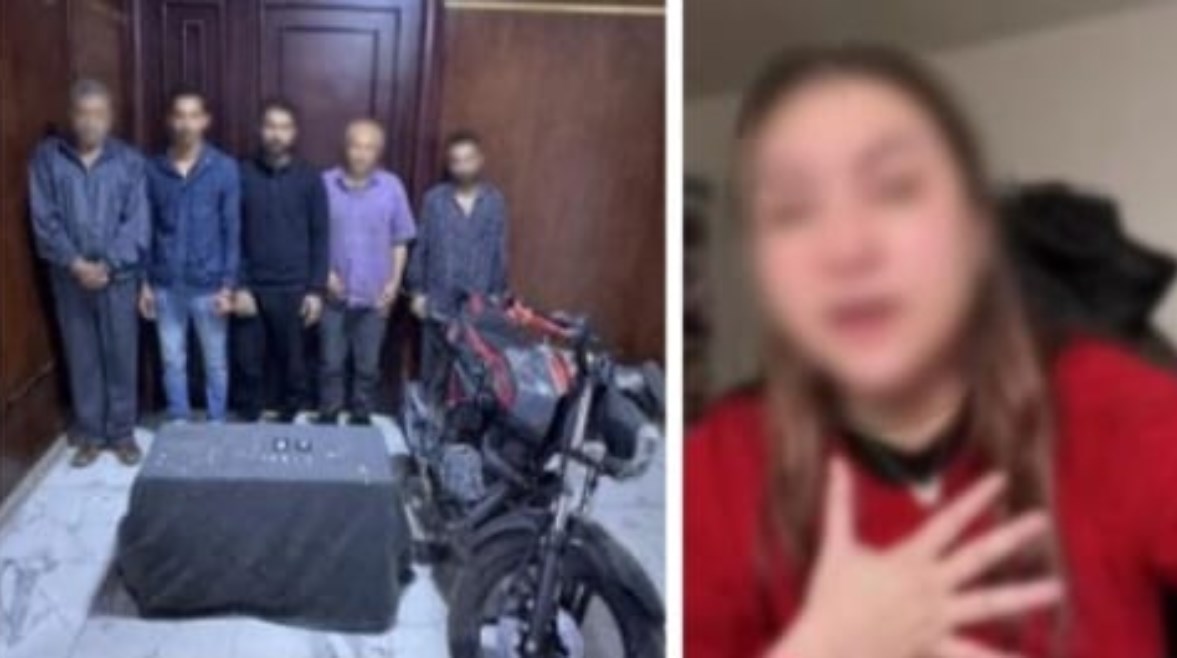 المتهمون بعد ضبطهم ولقطة من الفيديو 