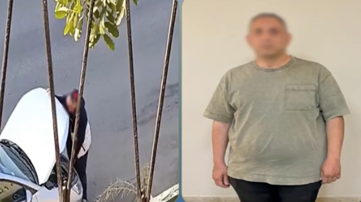 المتهم بعد ضبطه ولقطة من الفيديو