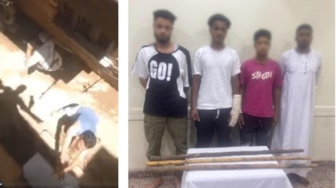 المتهم بعد ضبطه ولقطة من الفيديو