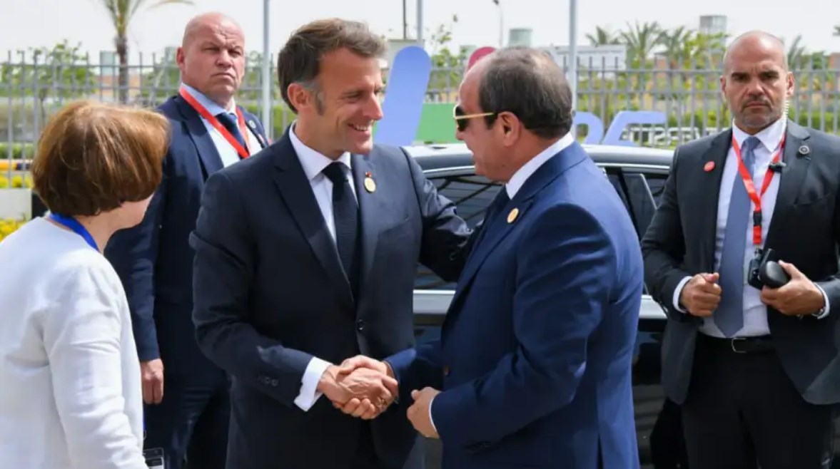 الرئيس السيسي والرئيس الفرنسي ماكرون