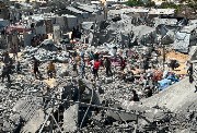 الدمار  في قطاع غزة بسبب القصف الإسرائيلي 