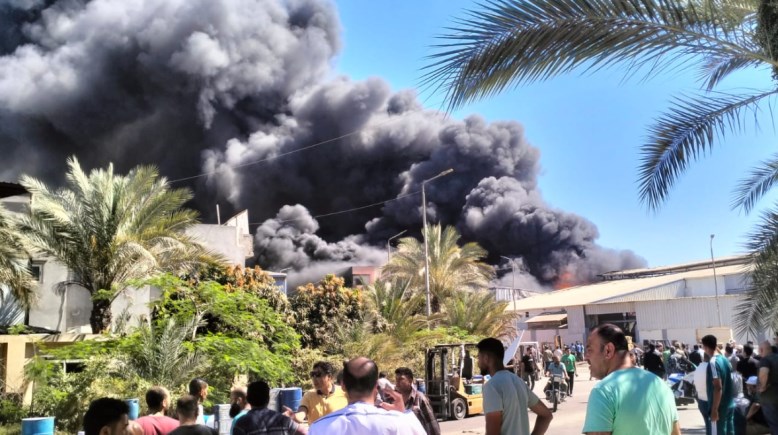 حريق مصنع دهانات بدمياط