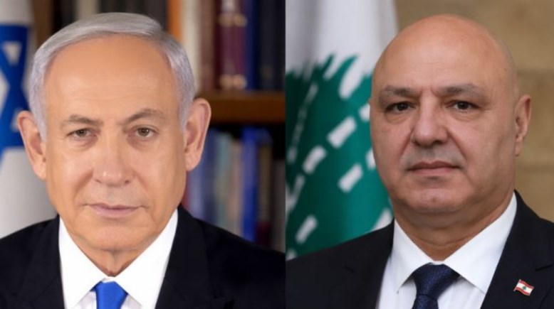 رئيس لبنان، جوزيف عون، ورئيس وزراء إسرائيل نتنياهو