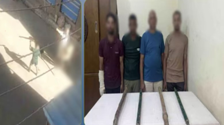 المتهمون وجانب من الواقعة 