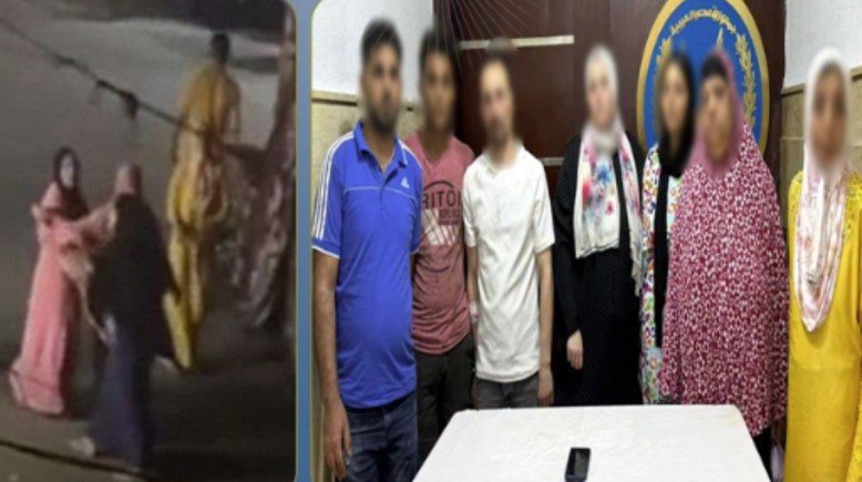 المتهمون وجانب من الواقعة 
