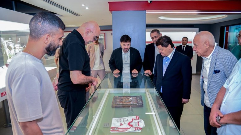 مسؤولي الزمالك رفقة مسؤولي الوفاق الليبي
