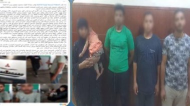 المتهمون وجانب من الواقعة 