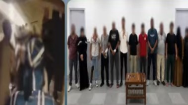 المتهمون وجانب من الواقعة 