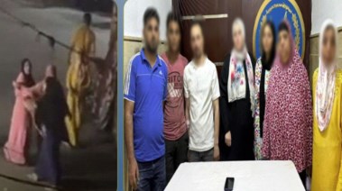المتهمون وجانب من الواقعة 