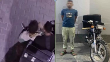 المتهم بعد ضبطه ولقطة من الفيديو