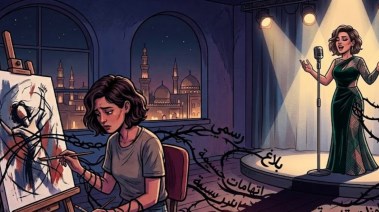 الرسامة والمطربة- صورة مولدة بالذكاء الاصطناعي