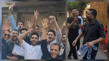 ابو ميدو اثناء الاحتفال بتكريمه