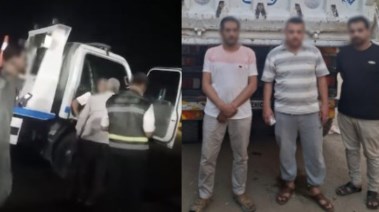 المتهمون وجانب من الواقعة 
