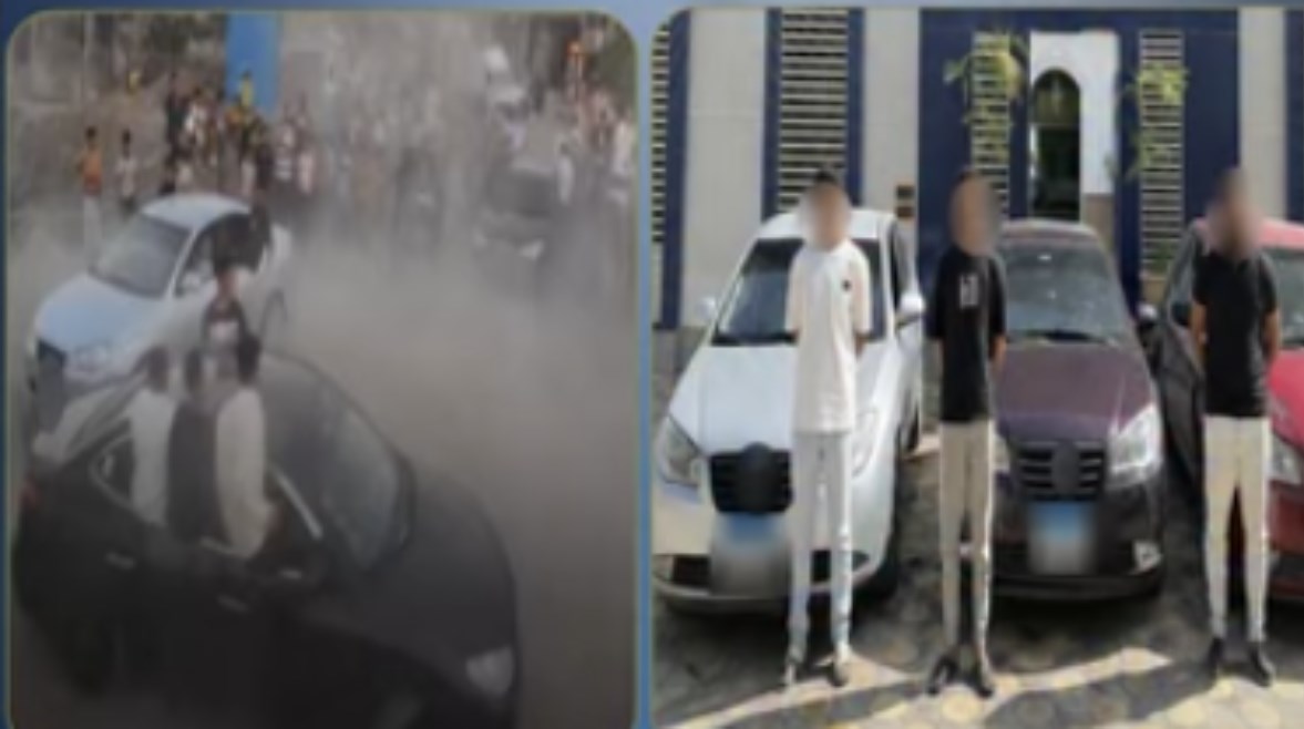 المتهمون وجانب من الواقعة 