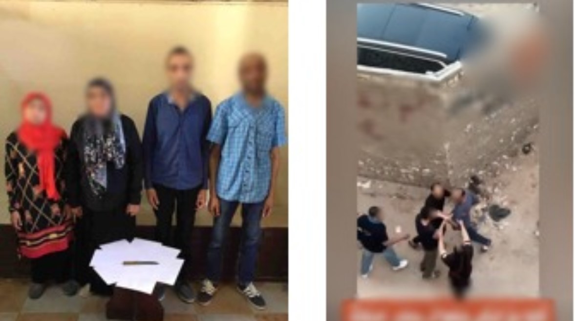 المتهمون وجانب من الواقعة 