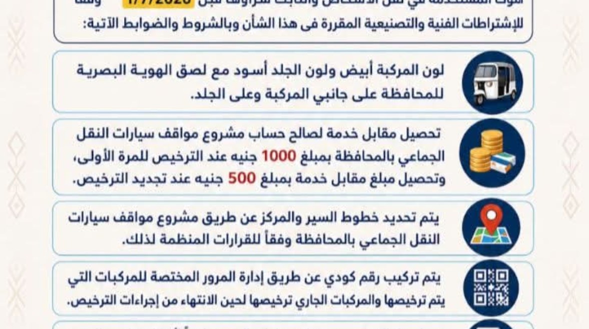 ضوابط استخدام التوكتوك في أسوان