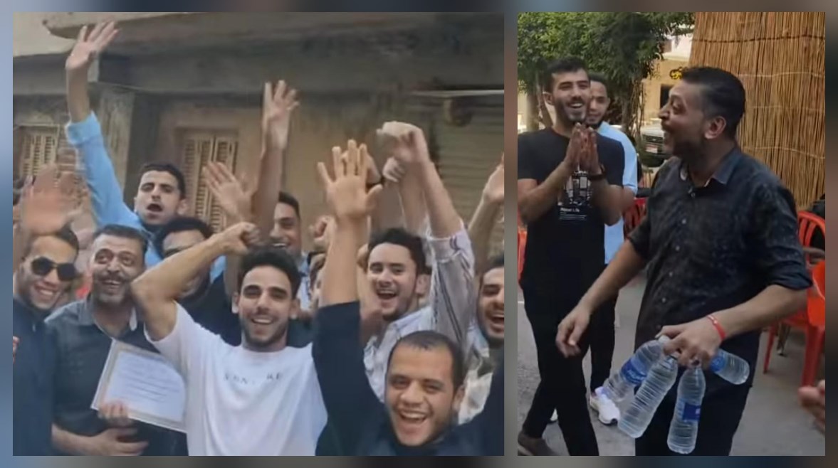 ابو ميدو اثناء الاحتفال بتكريمه