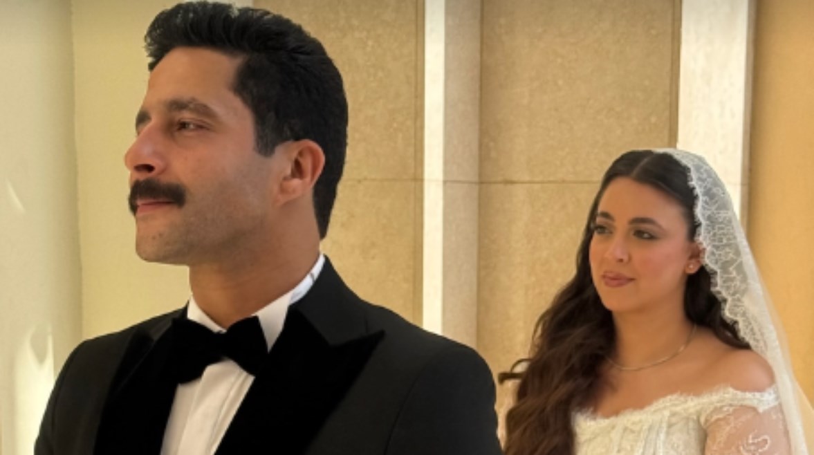 الفنانة هايدي رفعت وزوجها مصطفى منصور