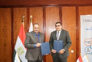 مدير المعهد القومي للاتصالات، أحمد خطاب، ورئيس جامعة بنها الأهلية، تامر سمير