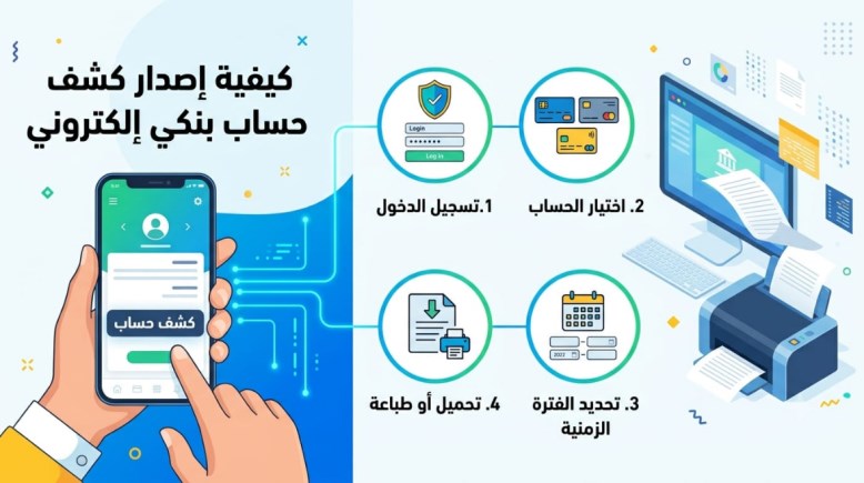 كيفية إصدار كشف حساب بنكي إلكتروني