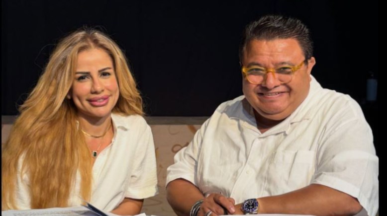 المخرج خالد جلال والكاتبة جهاد الديناري