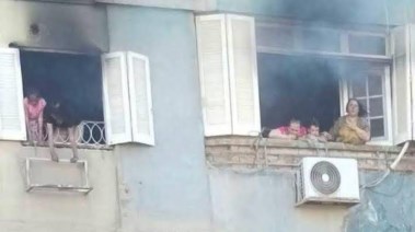 حريق برج المحمودية بالعمرانية