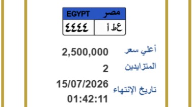 لوحة حروف ع ط أ بقيمة 2.5 مليون جنيه 