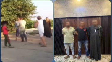 المتهمون وجانب من الواقعة 