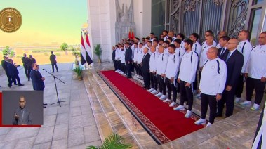 استقبال الرئيس السيسي لمنتخب مصر