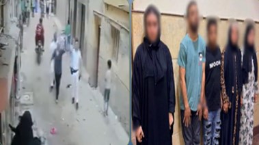 المتهمون بعد ضبطهم ولقطة من الفيديو 