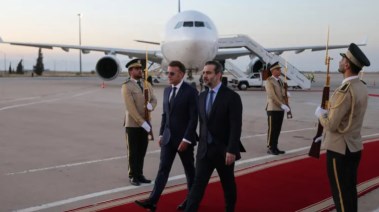 وزير الخارجية السوري أسعد الشيباني والرئيس الفرنسي إيمانويل ماكرون