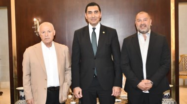 جلسة وزير الرياضة مع هاني أبوريدة وأحمد دياب