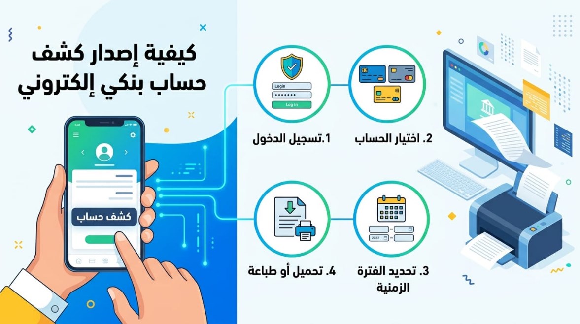 كيفية إصدار كشف حساب بنكي إلكتروني