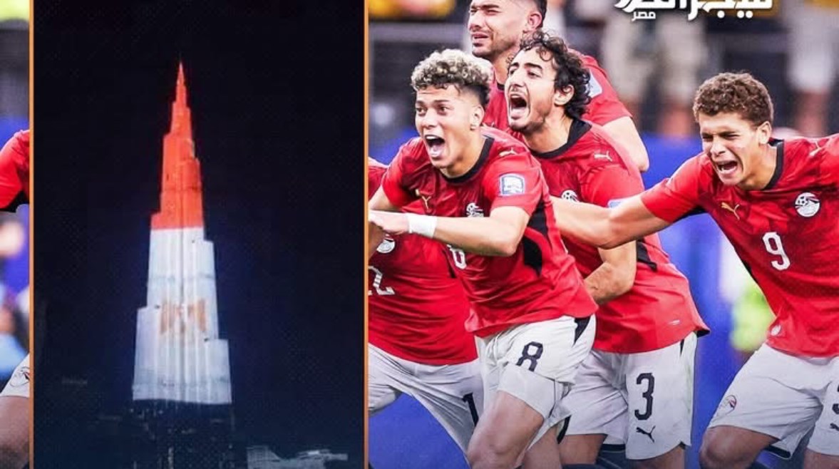برج خليفة يتزين بعلم مصر 
