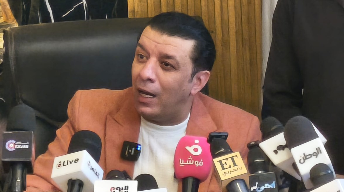 مصطفى كامل خلال المؤتمر الصحفي