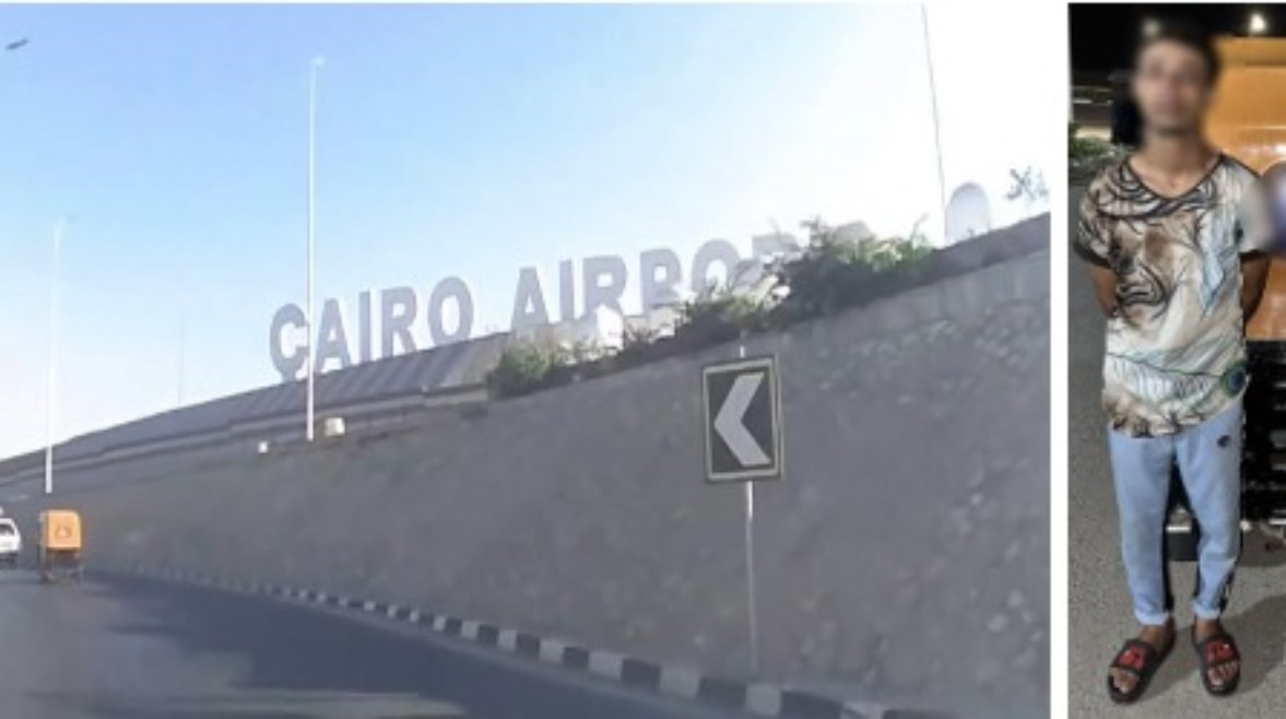 المتهم بعد ضبطه ولقطة من الفيديو